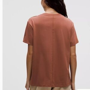 Women's Lululemon Brick Red Organic Cotton Crewneck T-Shirt